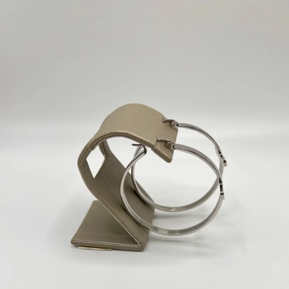 Steeltime Stainless Steel Cross Hoop Earrings Modern Minimalist